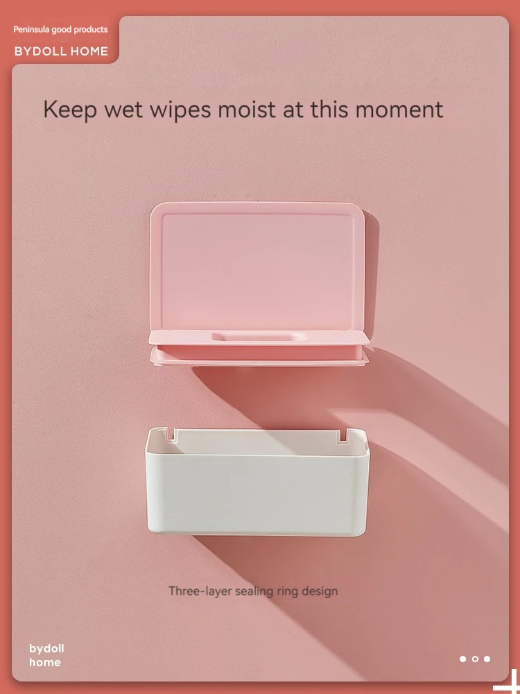 Mist powder for household wet wipes box with lid storage plastic seal dustproof creative desktop baby wipes box