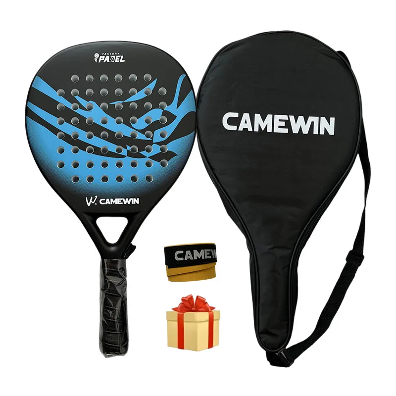 Camewin Paddle Carbon Fiber With Bag Padel Racket Tennis Carbon Fiber Soft EVA Face Tennis Paddle Racquet Racket
