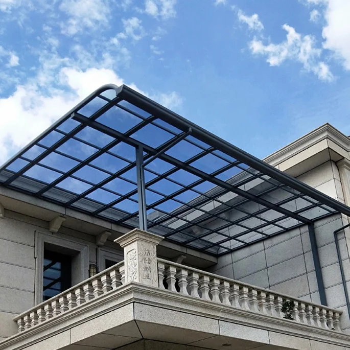 Sun Roof Aluminum Awning For Garden Green Gleid Patio Cover Roof Awning Shade Canopy Rain Cover Patio Awning