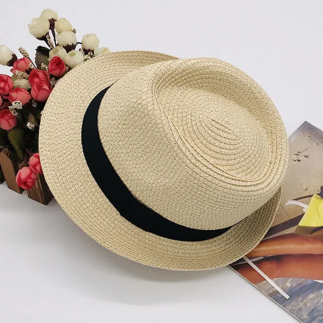Custom Logo Panama Fedora Straw Hats For Men Women Paper Grass Beach Jazz Hats