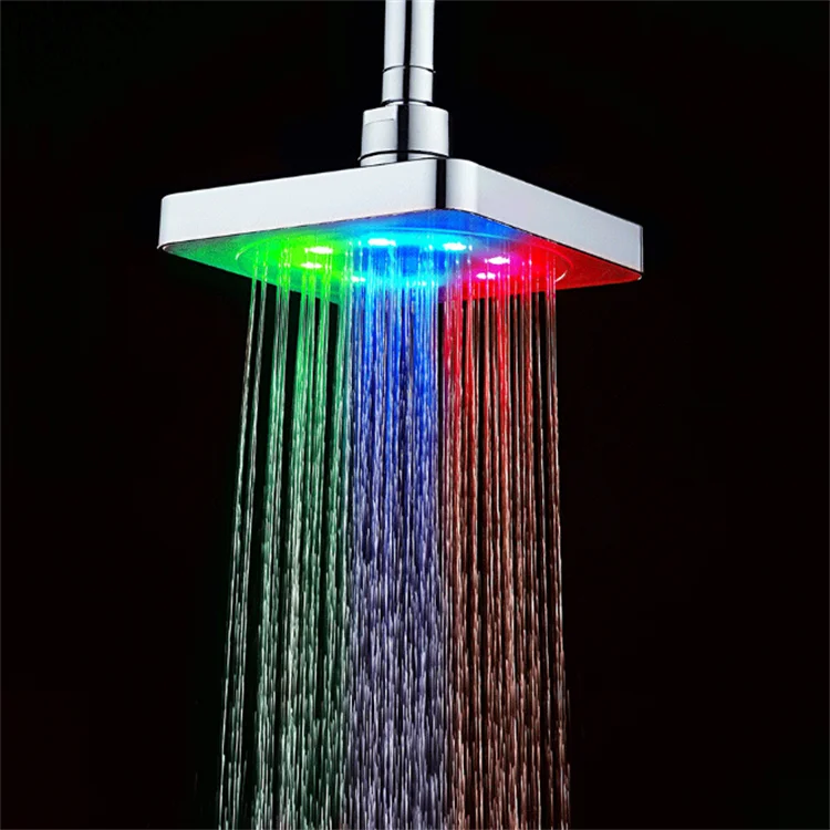 Hot Selling 6 inches ABS handheld bathroom top led shower head