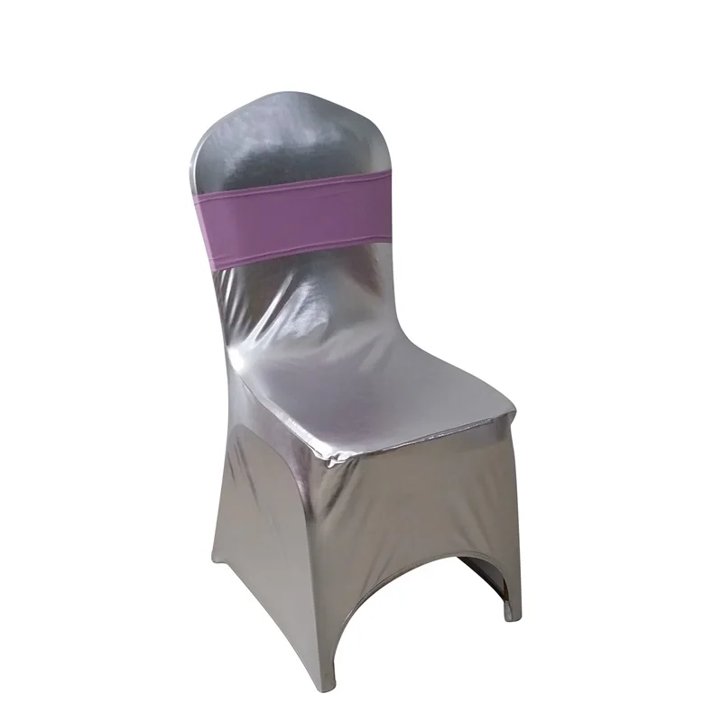 Silver Glittering Shiny Premium Spandex Banquet Chair Cover