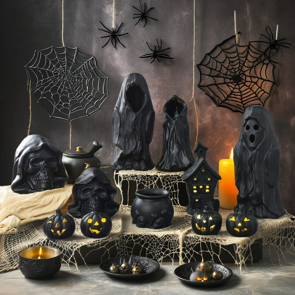 Customized Halloween Festival Cute Ceramic Ghost LED Light Decoration Other Home Decor Porcelain& Ceramic