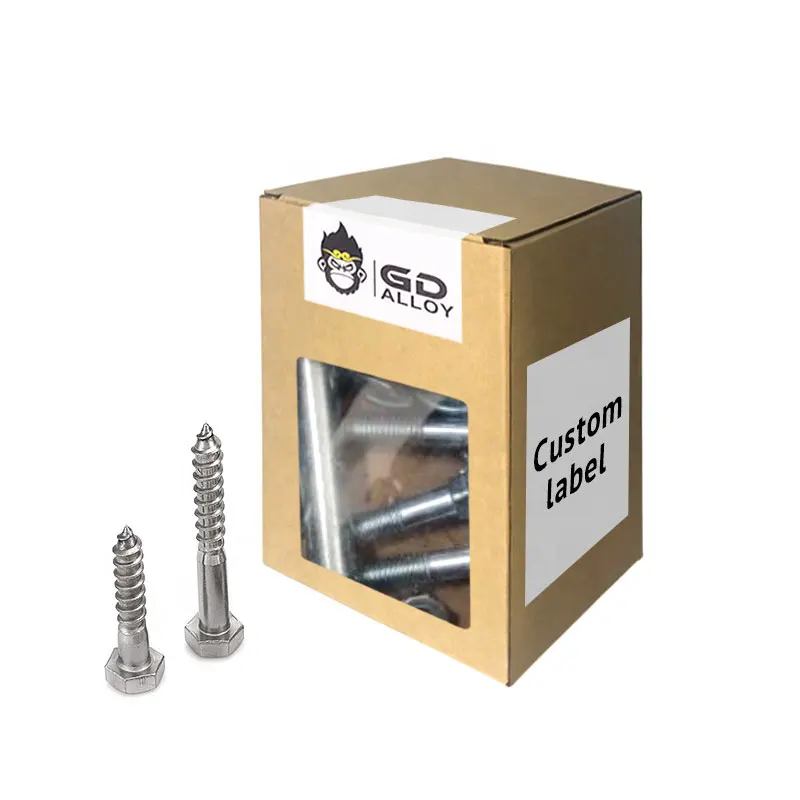 Din 571 60mm 100mm 260mm zinc plated galvanized self-tapping coarse thread wood lag screws for wood