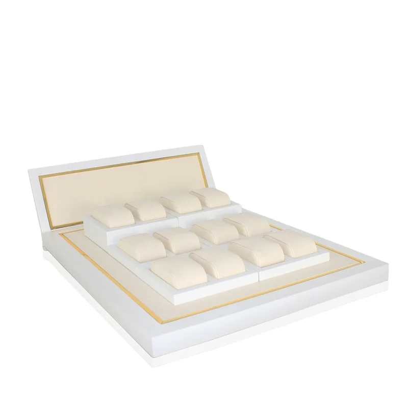 specialist shop counter display wood watch display with brand logo