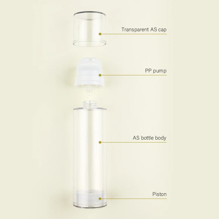 minimalist 50ml 100ml 150ml AS airless pump serum bottle for cosmetic