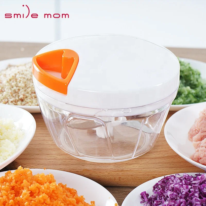 Smile mom Easy 3 Blade Hand Pull Food Chopper Vegetable Cutter Smart Veggie Slicer