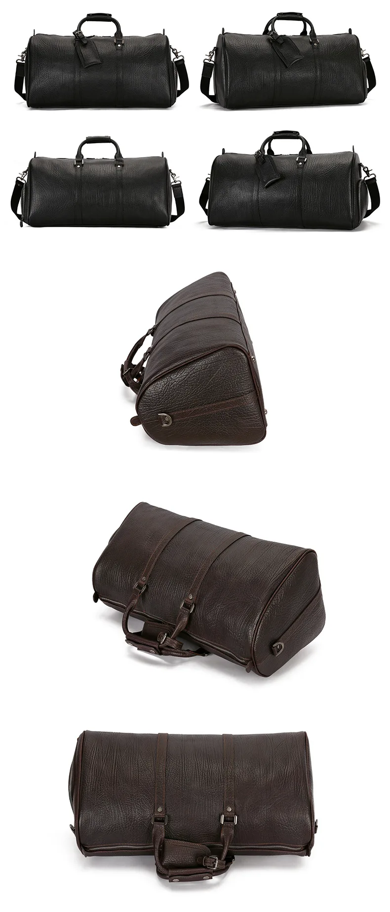 Fashion Luxury Real Cow Hide LEATHER Shoe Compartment Large Capacity Vintage Men Weekender Duffel Bag Travel Duffle Bag