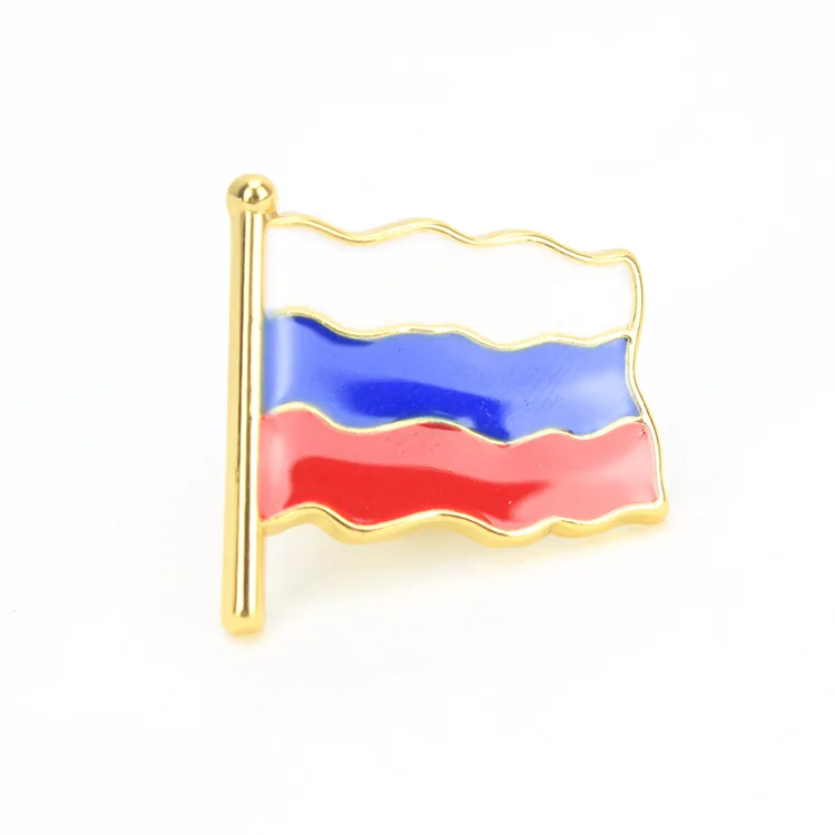 Hot Selling High Quality Factory Price Russia Flag Enamel Pin Art Badges Brooch Cute Hard Enamel Lapel Pin