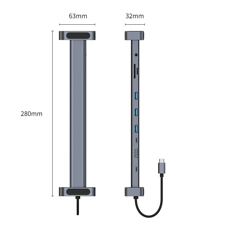 Новинка 10 в 1 PD Быстрая зарядка USB 3 0 док-станция для ноутбука Стенд Тип C концентратор с RJ45 TF/SD считыватель карт 5 мм аудио порт