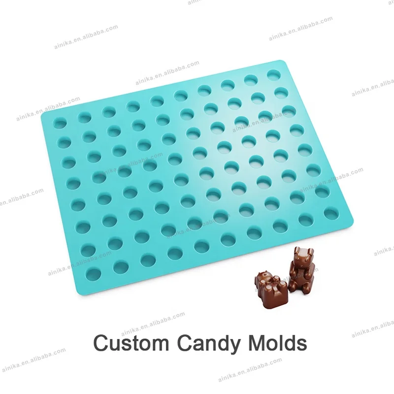 OEM/ODM Baking Custom Silicone Gummy Candy Bear Chocolate Bar Mold for Hard Candy