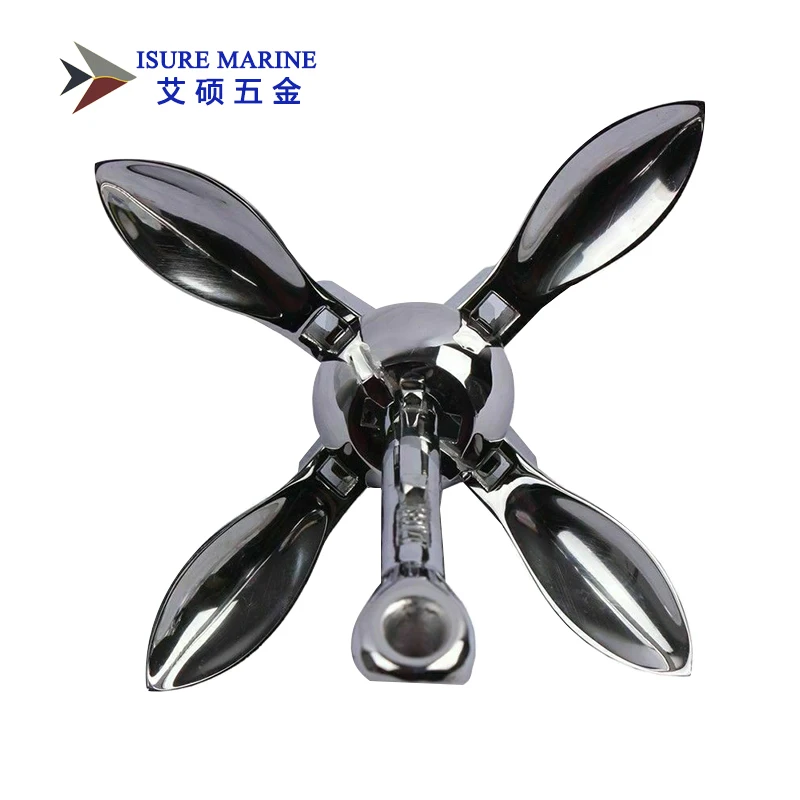 stainless steel grapnel folding boat anchor , small folding anchor