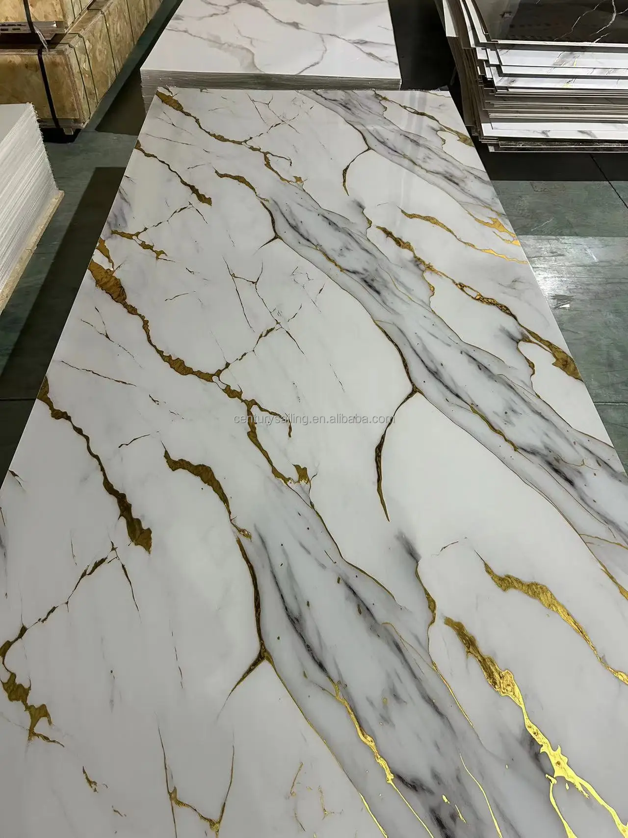UV Marble Sheet Paste Install 1.2*2.4m Custom Pattern High Light Decoration PVC Board Sheet  Pvc Marble Wall Panel For Interior