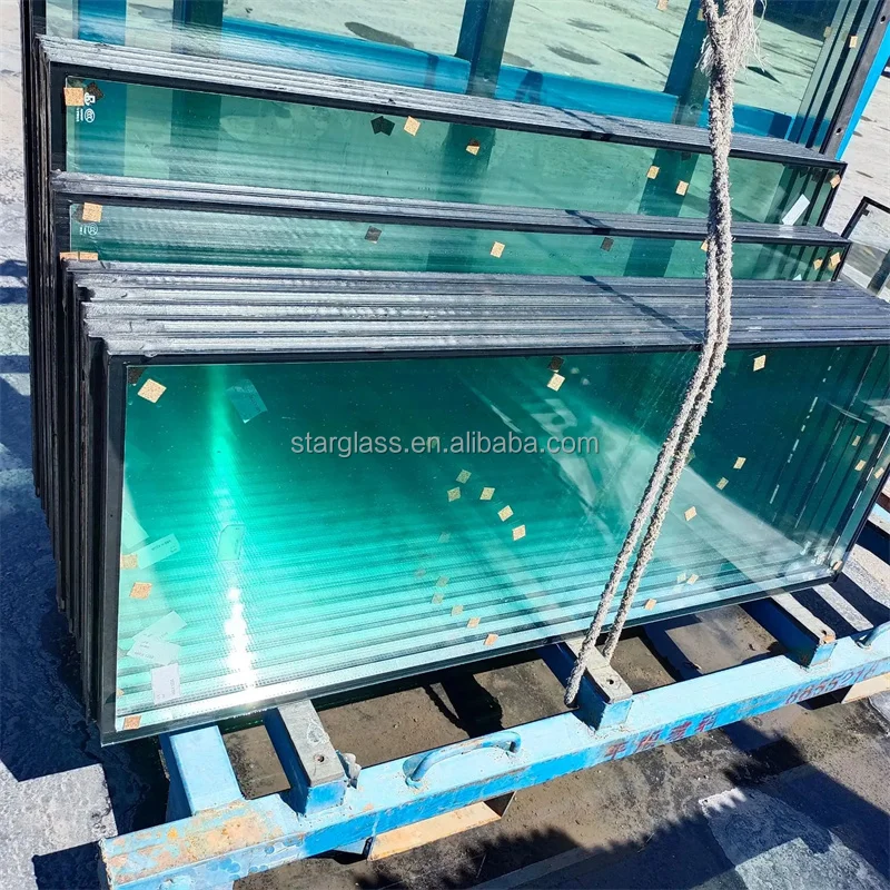 Glass factory windows and doors 12mm low - e double glazed tempered glass insulated glass