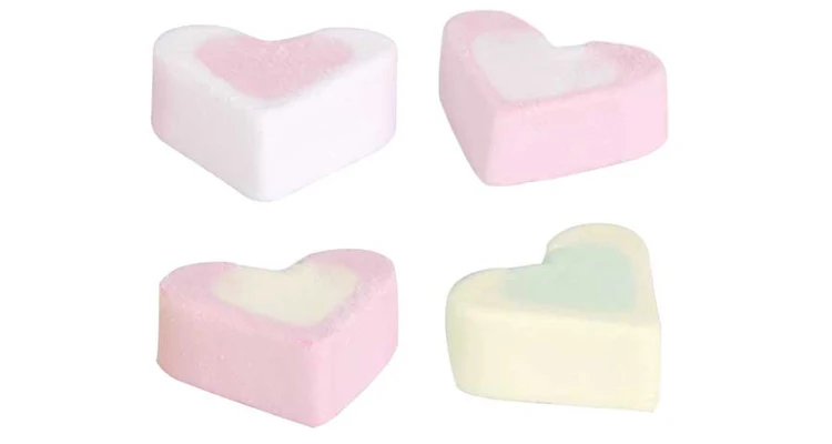 20g Factory wholesale mixed color heart candy halal marshmallow pink and white marshmallows candy