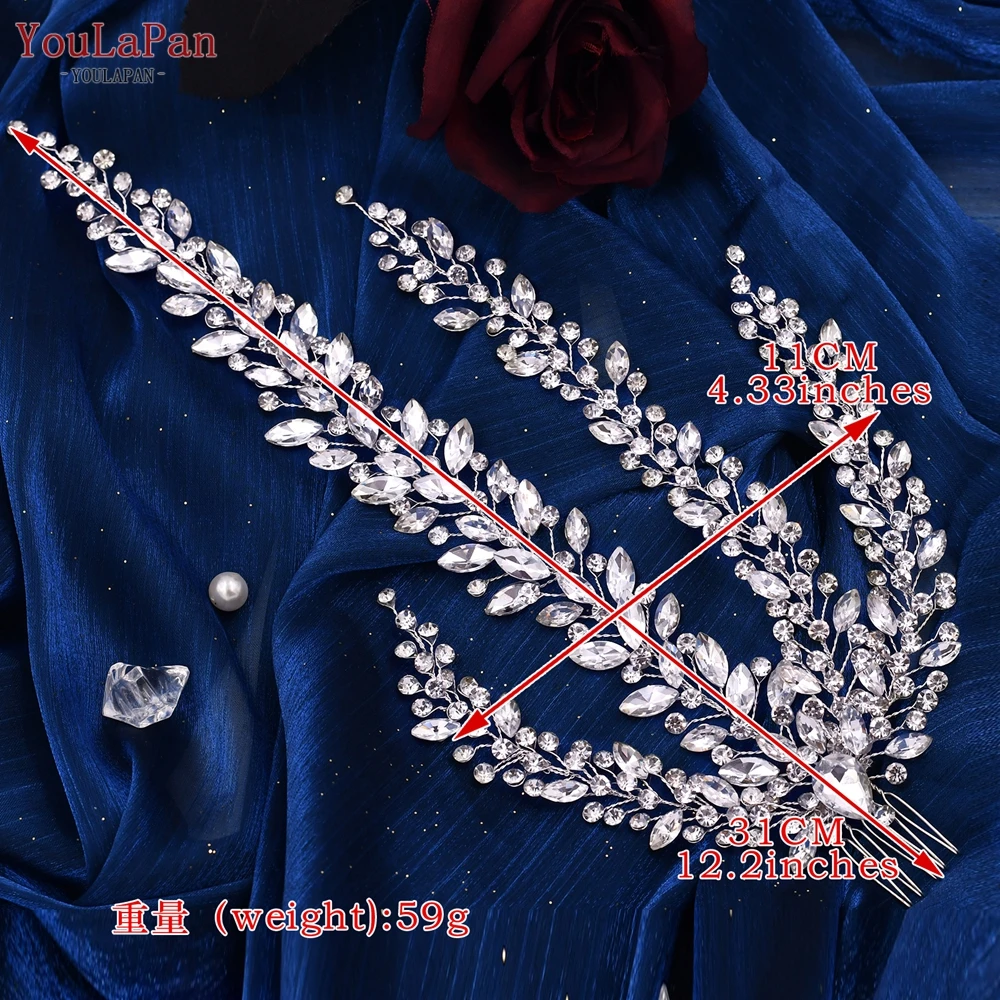 YouLaPan HP458 Luxury Queen Tiaras And Headpiece Styling Tiaras Rhinestones Wedding Hair Accessories Bridal Hair Vine And Comb