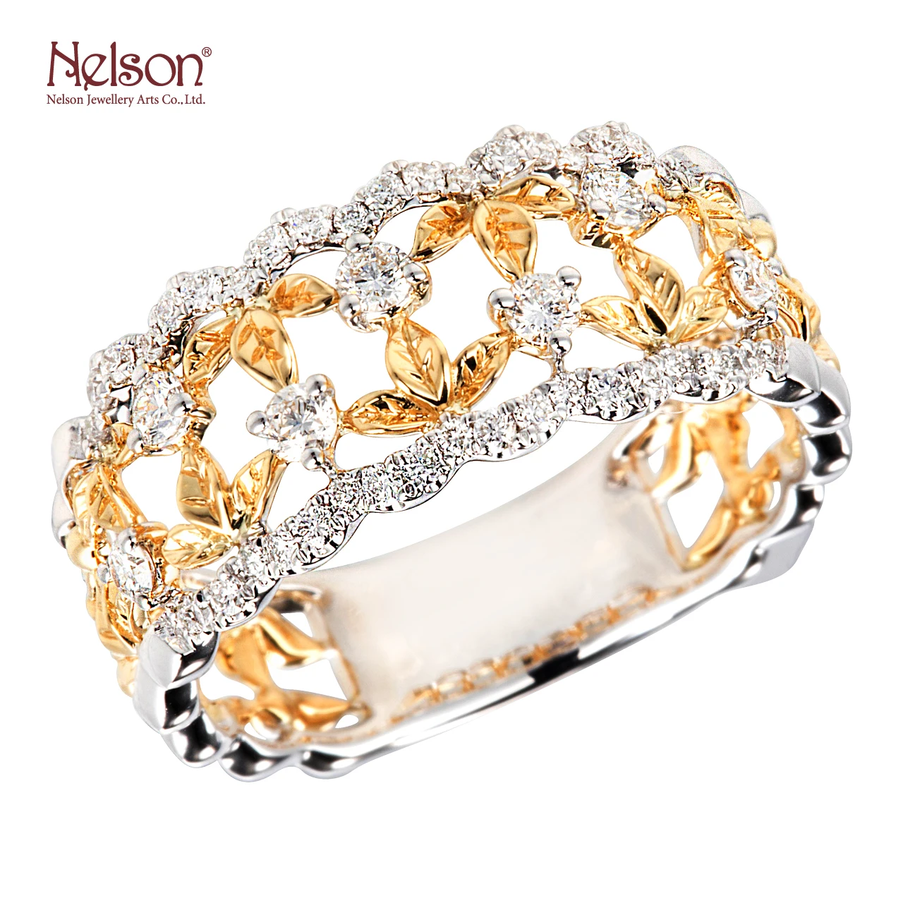 
Award Winning Factory Wholesale price no MOQ OEM ODM Popular Design Luxury Gift 18K 750 White Yellow Gold Genuine Diamond Ring 