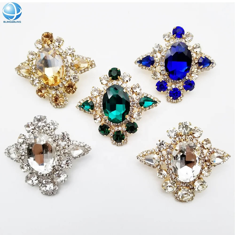 Customized Colorful Rhinestone Crystal Shoe Brooch Metal Shoe Buckle For Women High Heels Sandals Bags Upper Decor Accessories