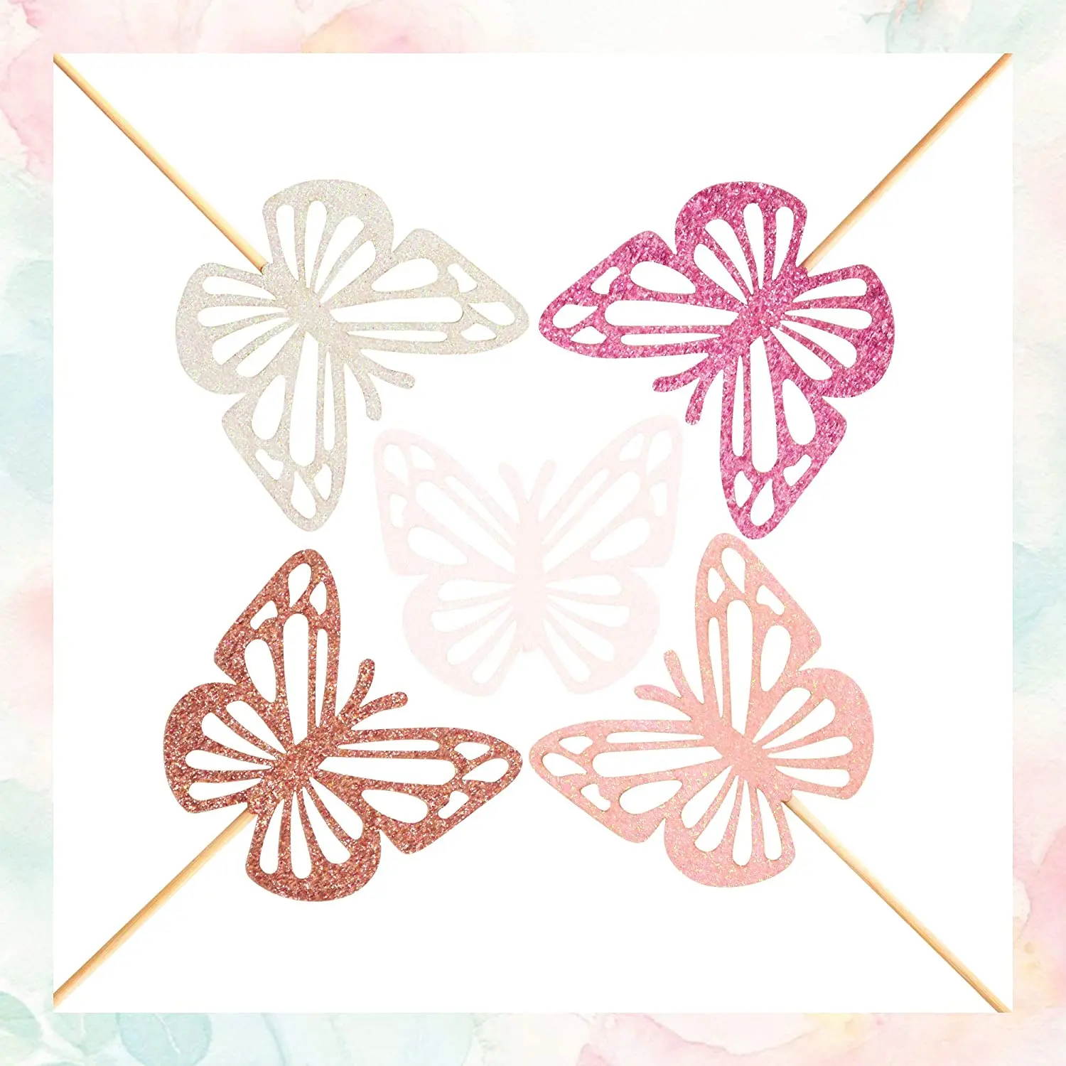 
Butterfly Baking Decorating Wedding Cake Cheese Muffin Paper Toothpick Cupcake Toppers Picks Cocktail Bamboo Sticks Skewers 
