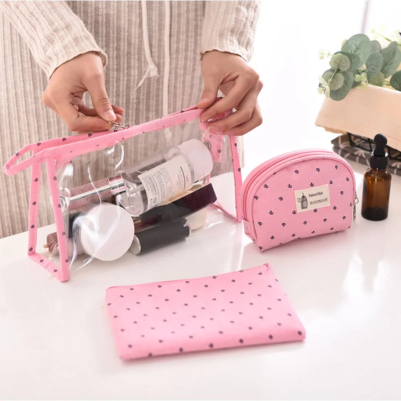 2019 изготовленным на заказ логосом Женская Портативный Дорожная сумка из прозрачного ПВХ 3 в 1 косметичка для макияжа сумка высшего качества сумка-Органайзер