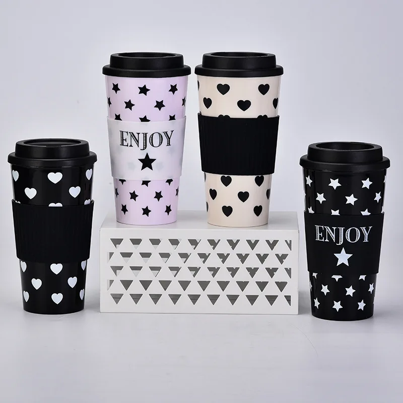 Custom Eco-friendly Double Walled Travel car Coffee Mug black Reusable Coffee Tumbler Cup