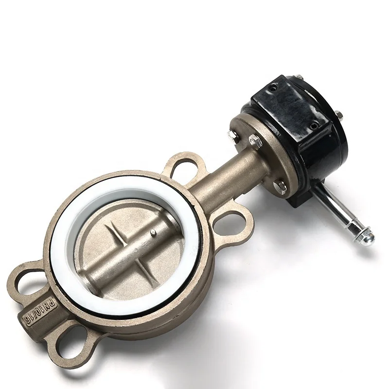 PN16 DN65 150LB 2 1/2 дюйма CF8 Червячная Шестерня из нержавеющей стали тип вафли ПТФЭ Герметичный Клапан-Бабочка