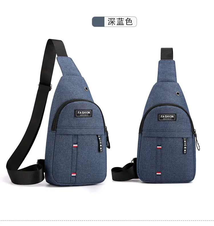 Custom Logo Earphone Hole Waterproof Sport Shoulder Sling Crossbody Men Chest Pack Bag Men Sling Bag