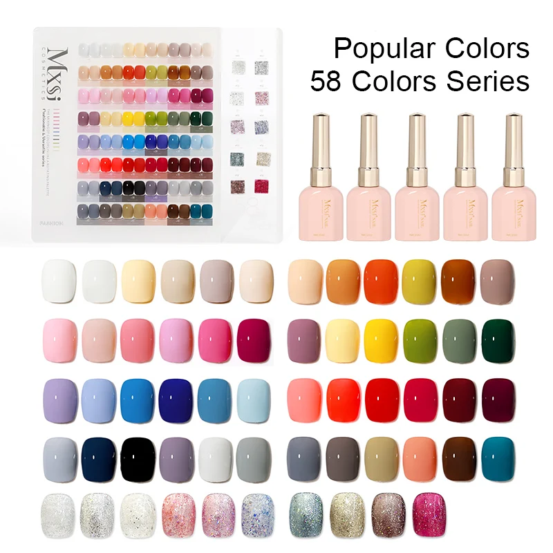 AS Pink Bottle Private Label 250 300 Colors Gel Nail Polish Set Box All Seasons Gift Semi Permanent Nail Varnish Gel Kit