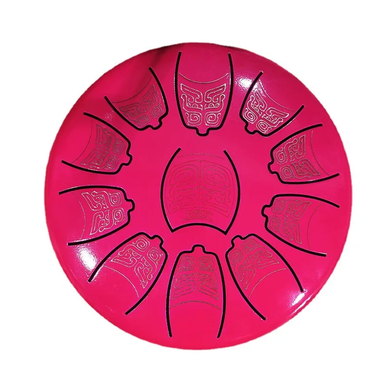 YML wholesale colorful  carving  carbon  steel  tongue drum music instrument drum 6 inch 11 notes hand pan drum