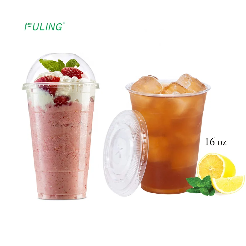 Custom 24oz Biodegradable Tumbler Glass Disposable Pla Cold Cups Plastic Cup Lid/ Sleeve/straw Customize Beverage 50 Cartons