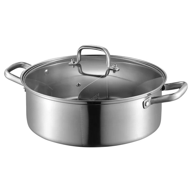 Hotpot two flavors stainless steel 32cm pot with divider from China