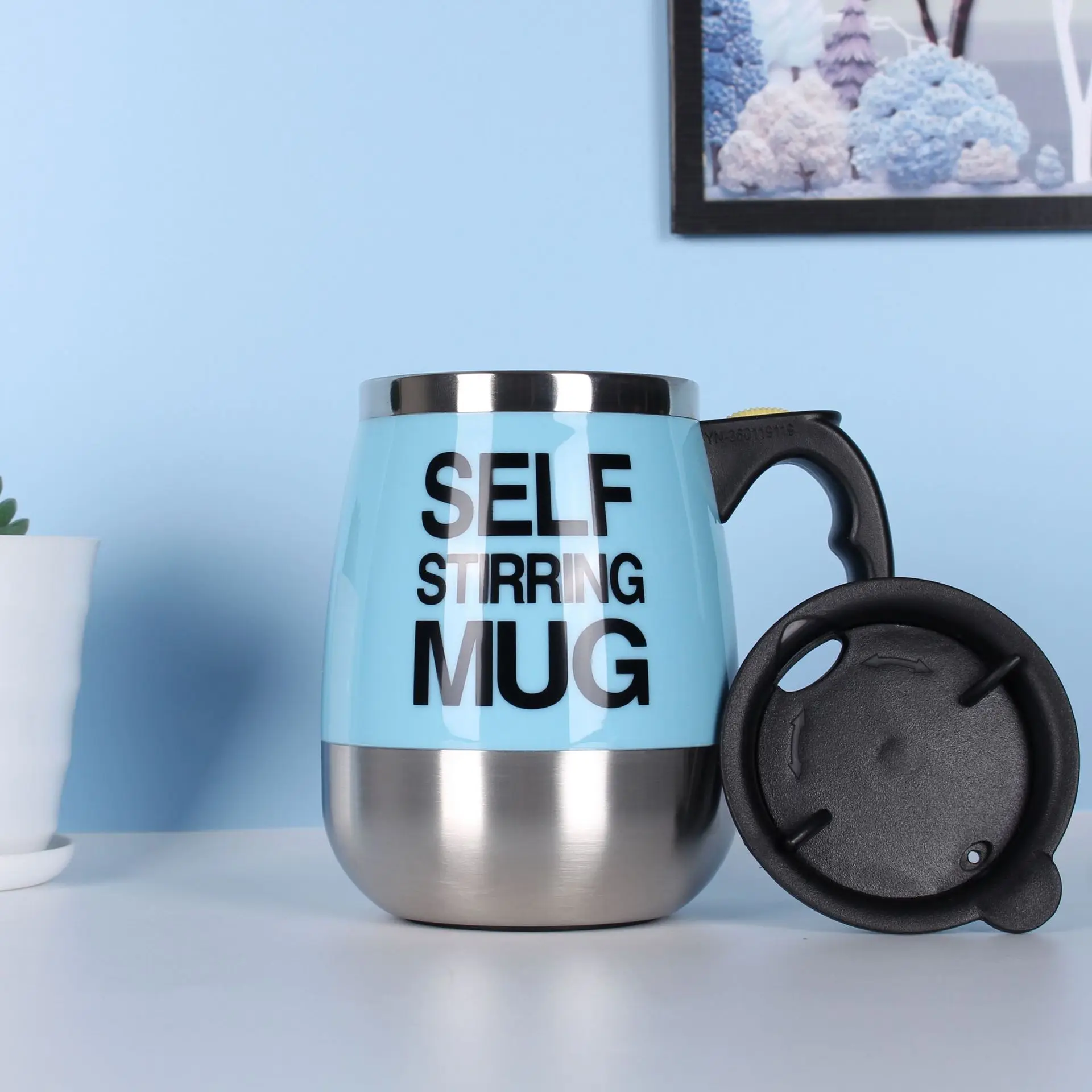 Rechargeable Self Stirring Mug Magnetic Electric Auto Mixing Stainless Steel Cup for Office/Kitchen/Travel/Home Coffee/Tea