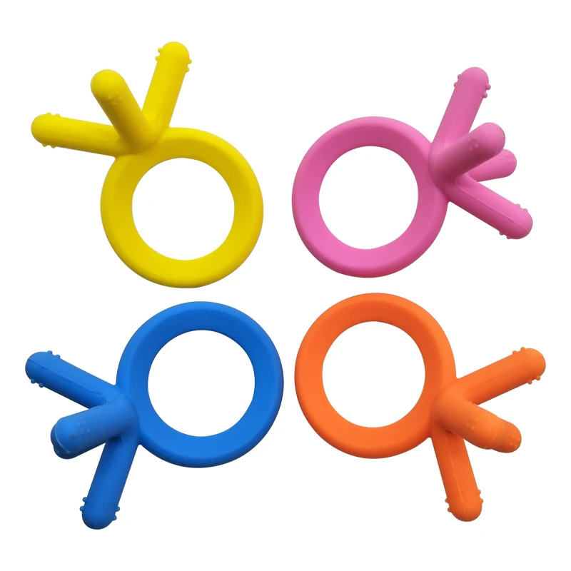  Helpcook Easy To Hold Silicone Chew Teething Toy Dishwasher Safe BPA Free Baby
