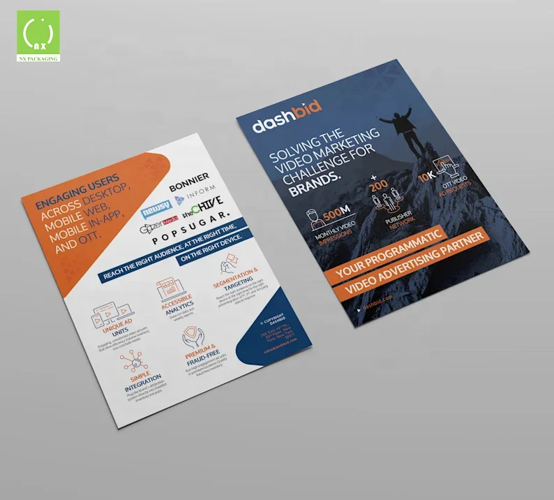 Custom Printed Business Paper A4 A3 Flyers Printing Brochures Service In Cheap Price