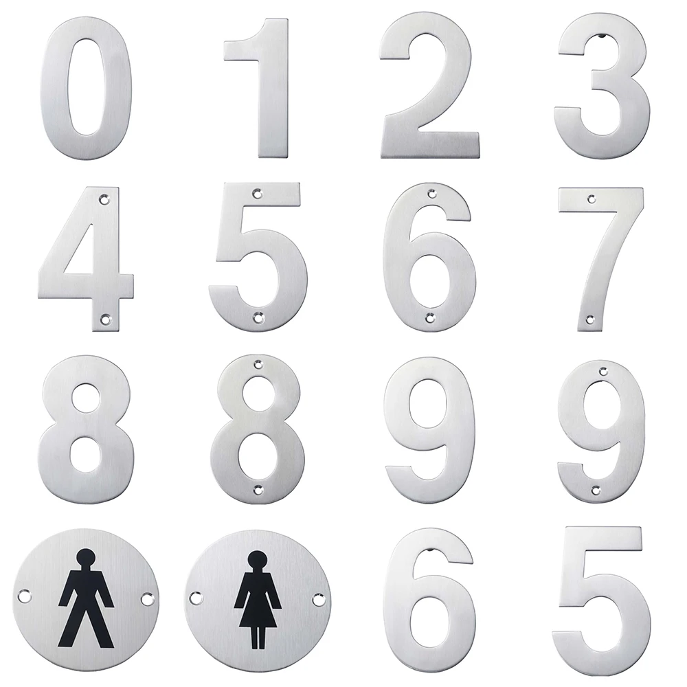 Brass Stainless Steel Custom Floating Outdoor House Number Sign Plate