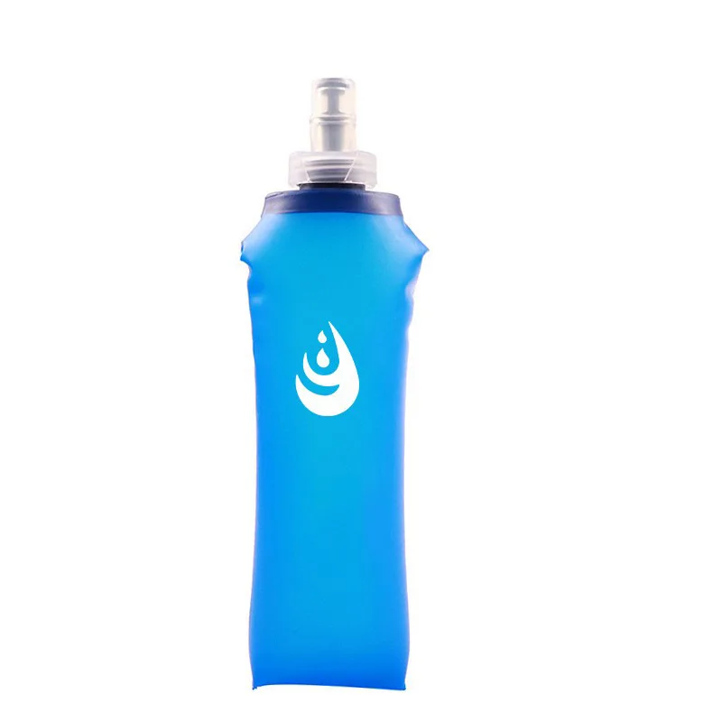 OEM/ODM Folding Blue Green Gray TPU Running Kettle 250ml 350ml 500ml Collapsible Soft Water Bottle Unisex for Camping