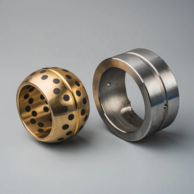 JDBS Oil-free Self-lubricating Outer Diameter 45#Steel Copper Alloy Inlaid Graphite JQB Radial Spherical Joint Bearing Bushing