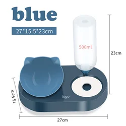 New 2-in-1 Cat Bowl Water Dispenser Automatic Storage Pet Dog Food Container with Waterer