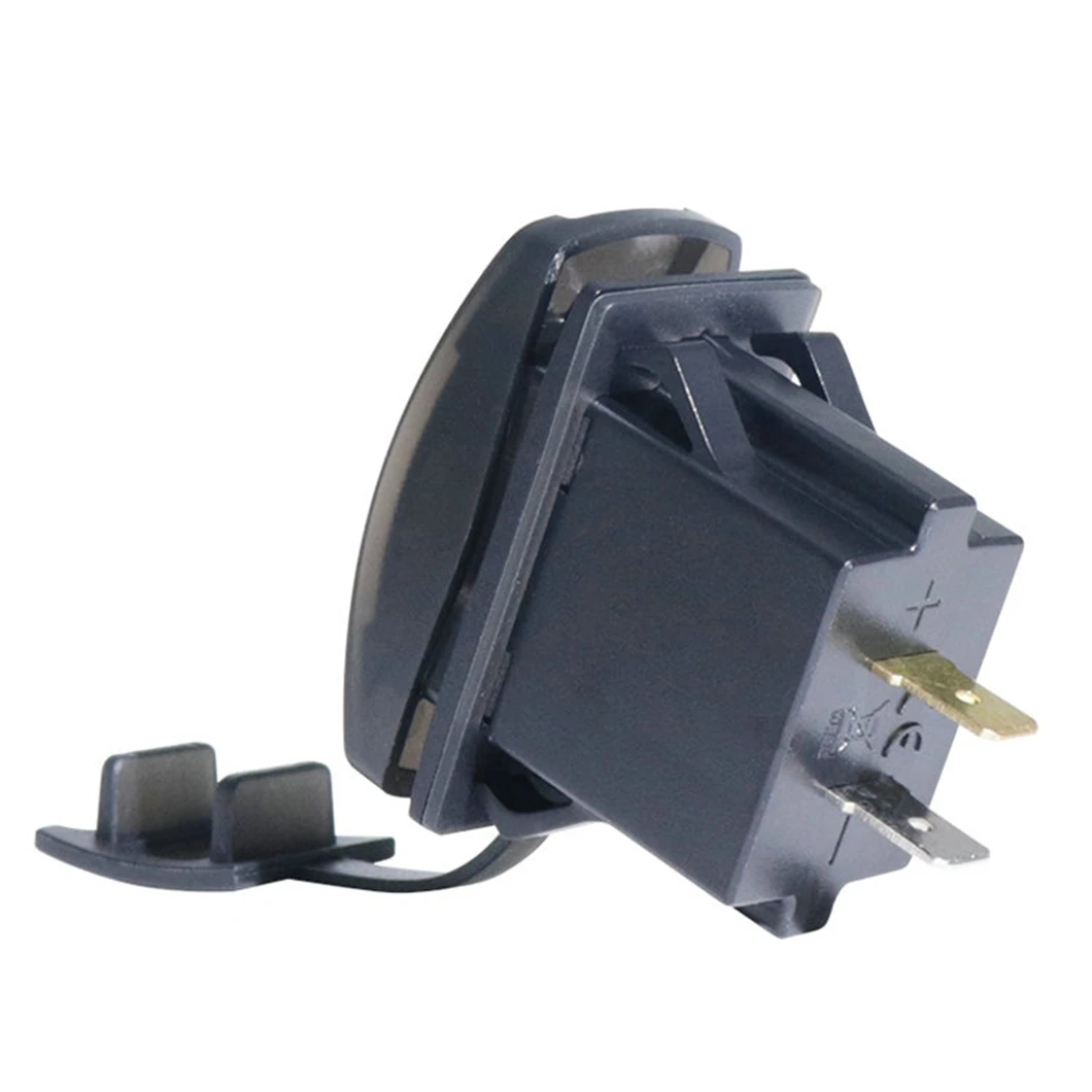 12-24V 4.8A Dual USB Digital Voltmeter Illuminated Power Socket Car Charger USB Socket Round Rocker Switches With Car,boat,RV