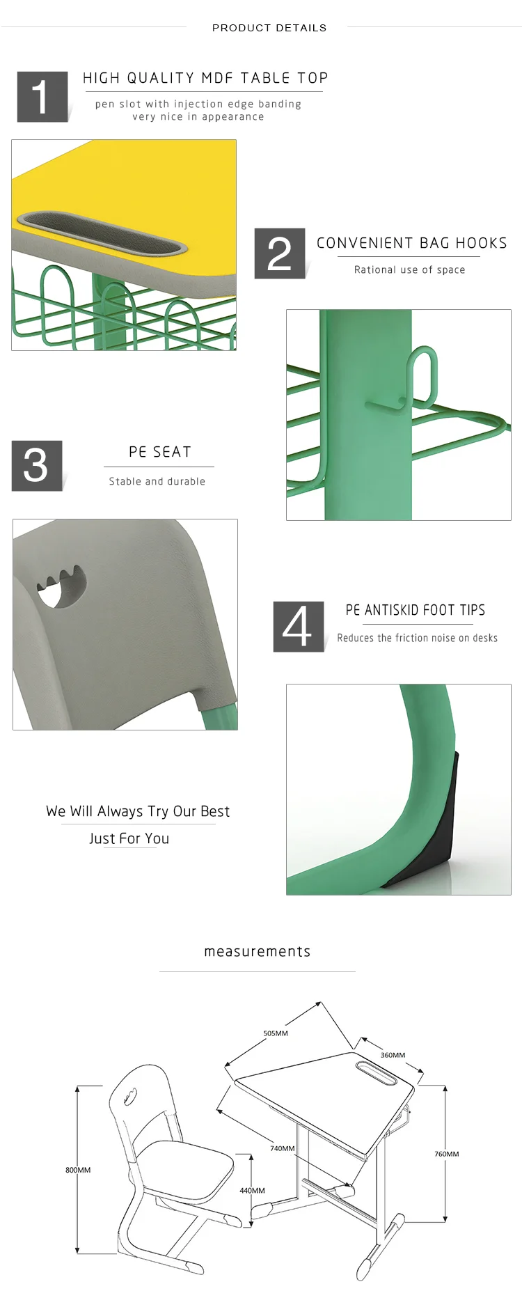 beautiful and simple  school furniture for students classroom furniture trapezium desks and chairs