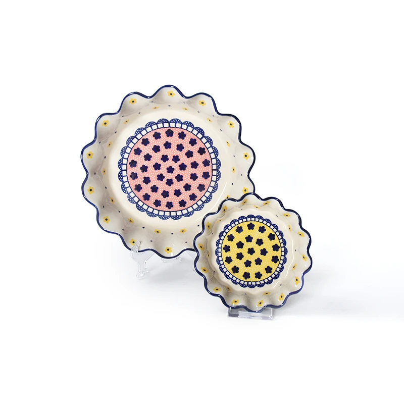 Wavy edge round pie pan can be customized logo cake pan set