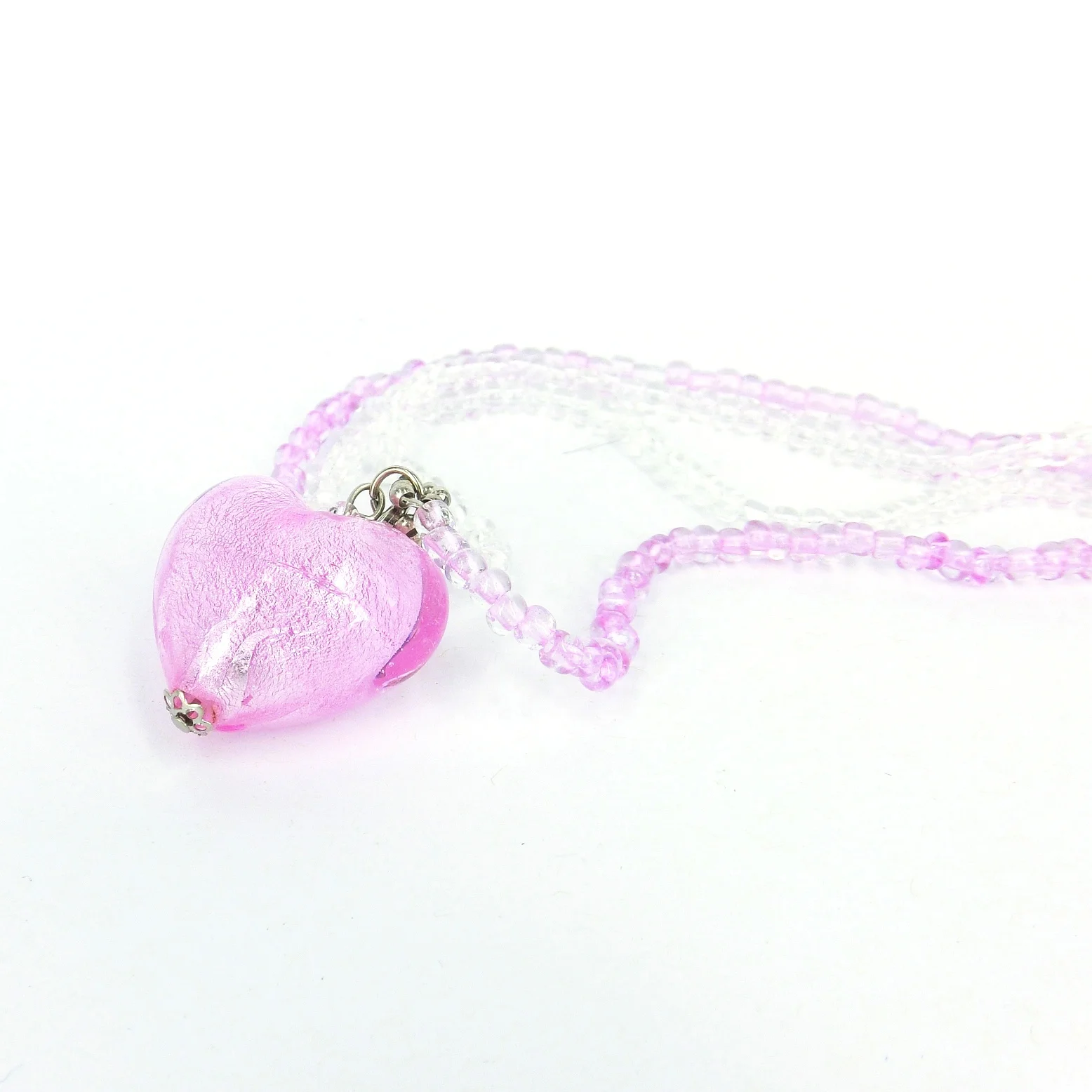 Handmade murano glass hearts pendant bridesmaid gift ideas