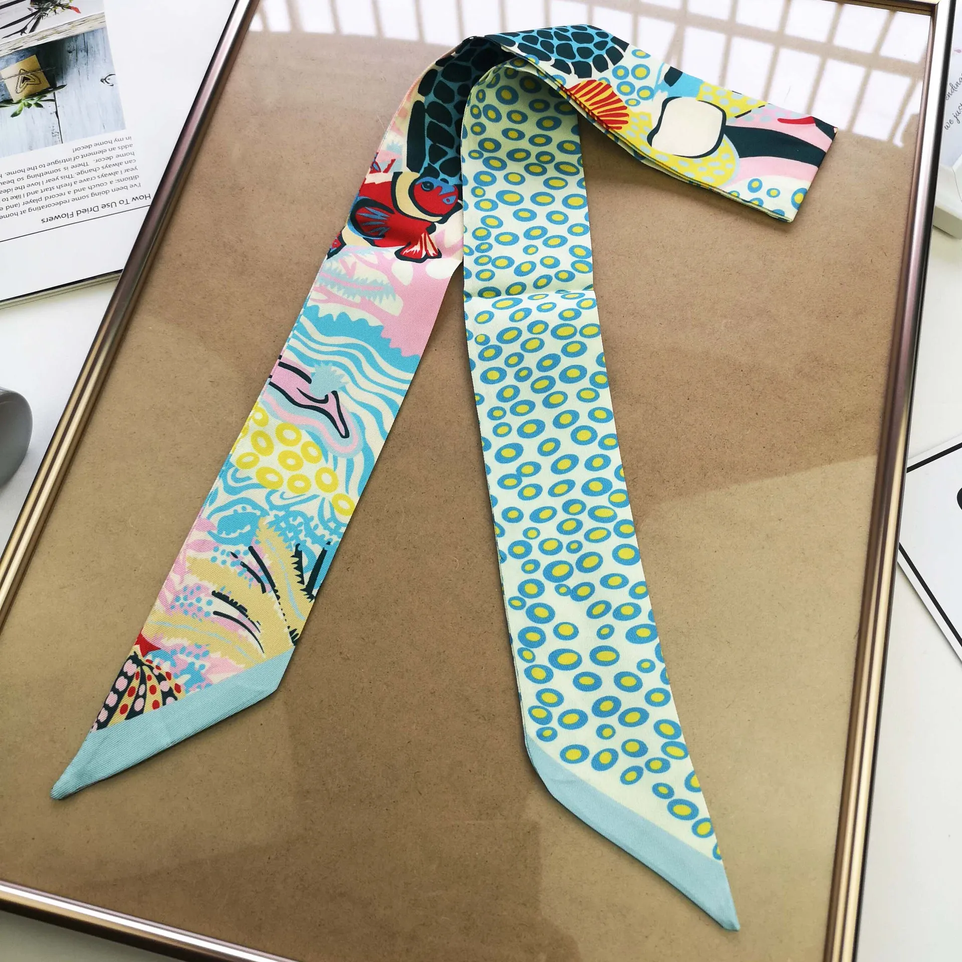 
New H Home Handbag Handle Silk Scarf Simulated with Small Ribbon Twin Narrow Point Small Ribbon 
