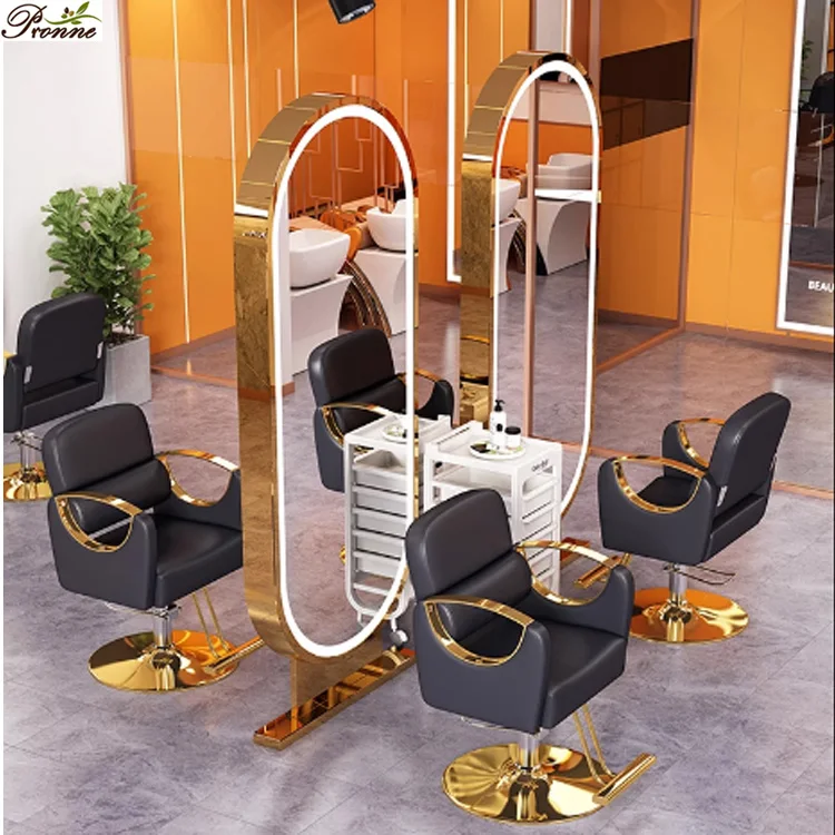 New style stainless steel wood painting hydraulic Pink hairdressing chair