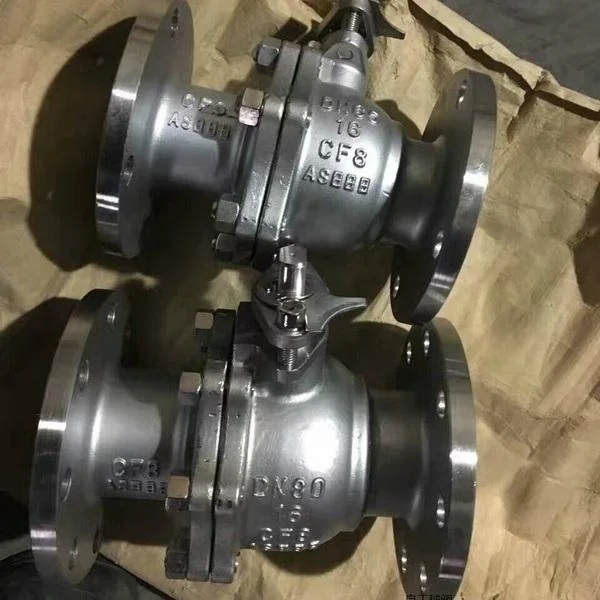 Industrial manual flange type stainless steel ball valve