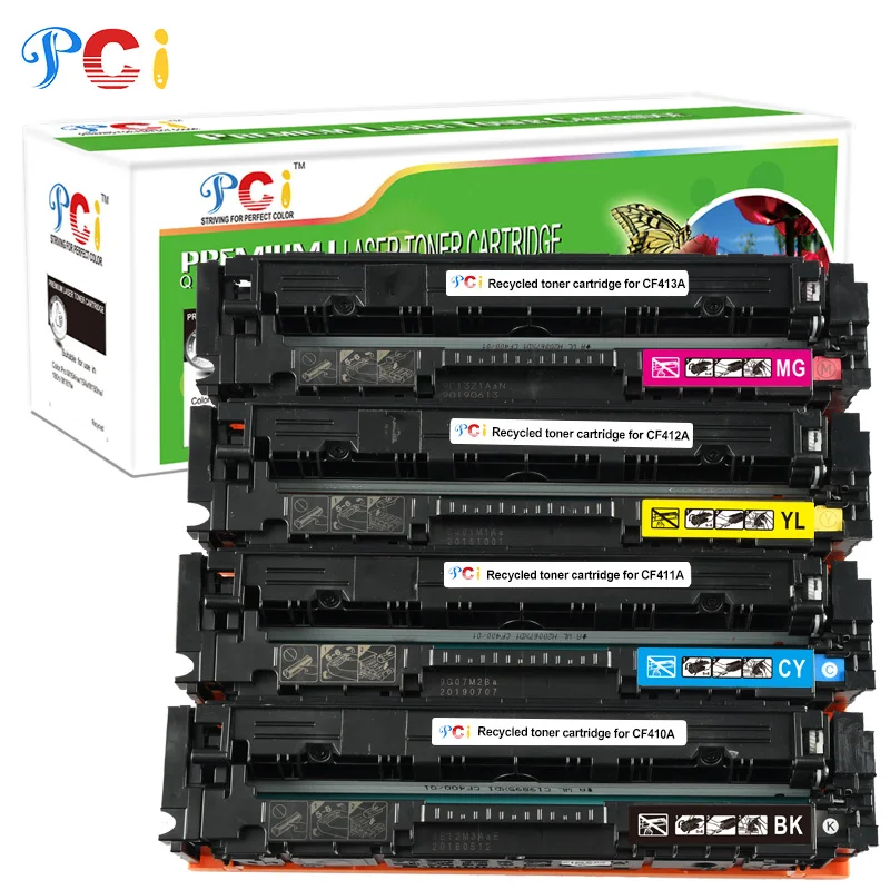 Оригинальные переработанные картриджи с тонером CF410A CF411A CF412A CF413A CF410 410A цветной картридж для лазерного тонера