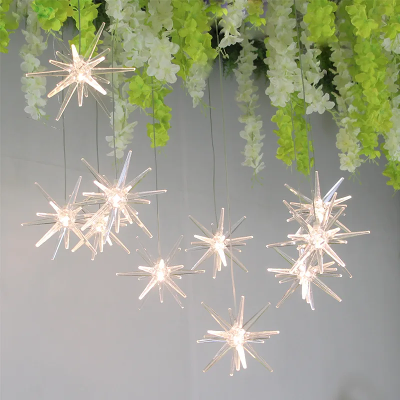 10heads Acrylic sea urchin chandelier arrangement urchin lights wedding stage wedding chandelier ceiling lights for wedding
