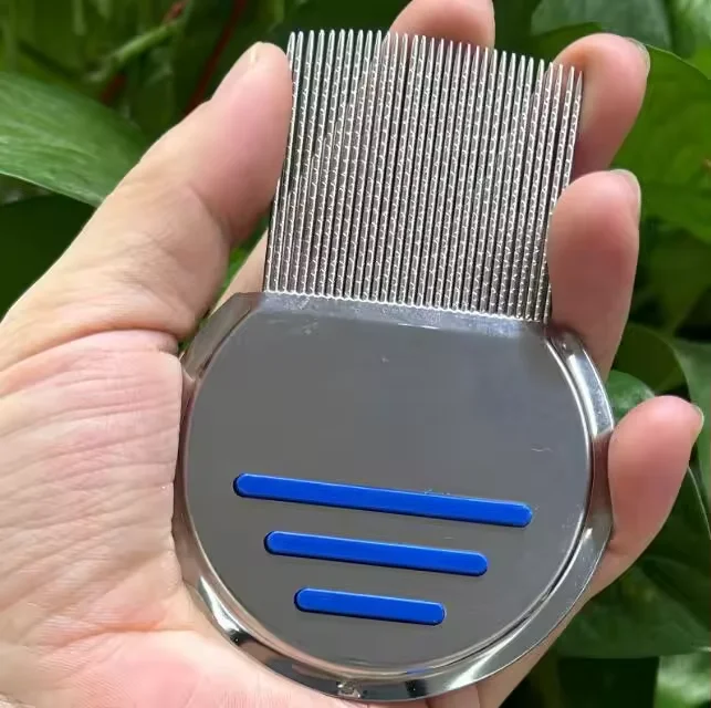 Factory Wholesale Pet Head Anti Lice Terminator Nit Metal Comb Three Lines Stainless Steel Lice Comb