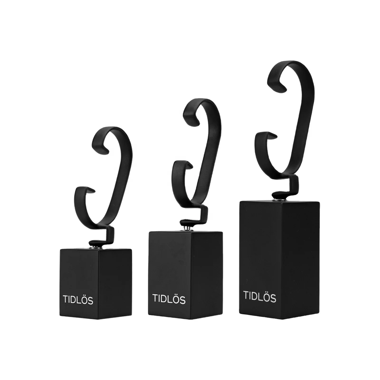 3 Size One Set Wooden Watch Display Blocks Matte Lacquer Finished Wooden Single Watch Holder Stand With Rubber Watch C Clips