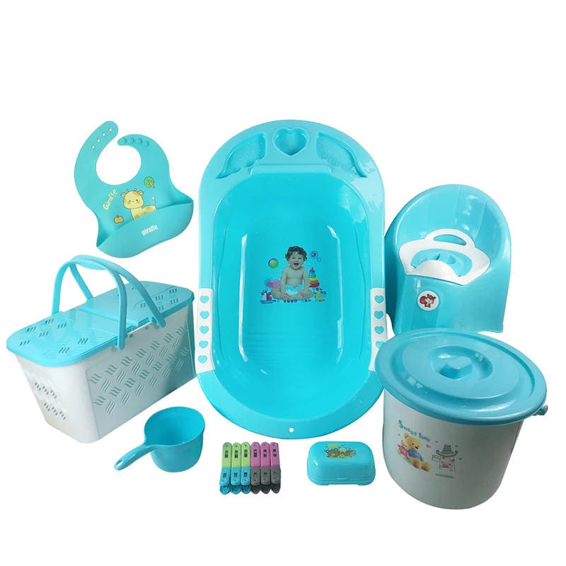 Baby supplies products newborn gift set with baby bath tub baby bibs potty training
